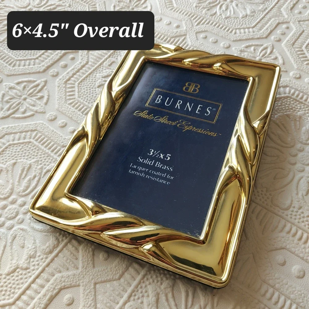 Burnes of Boston State Street Expressions Solid Brass 3.5x5 Picture Frame Gold